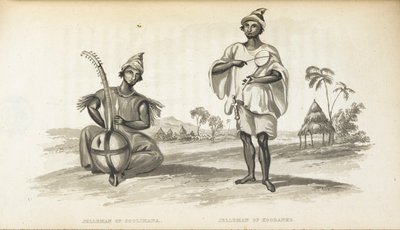 Jellemen de Solimana. Los Músicos de África Occidental, por Alexander Gordon Laing, publ. 1825 (miembros) de English School
