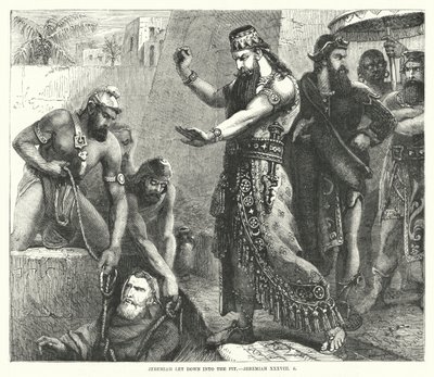 Jeremías bajado al pozo, Jeremías XXXVIII, 6 de English School
