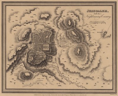 Jerusalén, con el país vecino (grabado) de English School