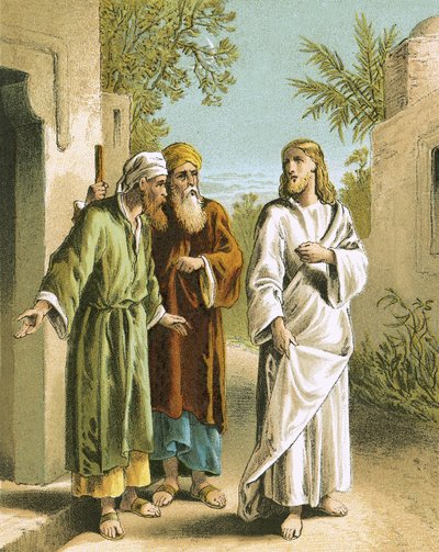 Jesús y los dos discípulos en Emaús de English School