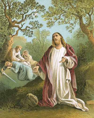 Jesús en el jardín de Getsemaní de English School