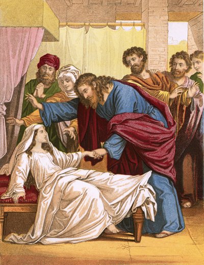 Jesús resucitando a la hija del gobernante de English School