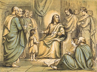 Jesús enseñando a sus discípulos de English School