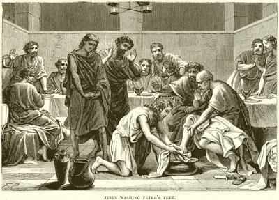 Jesús lavando los pies de Pedro de English School