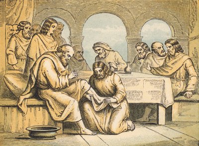 Jesús lavando los pies de sus discípulos de English School