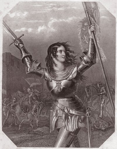 Juana de Arco (tragedia de Enrique VI en cinco actos) - en - “” Galerie des femmes de Shakespeare, colección de cuarenta y cinco retratos serios por los primeros artistas de Londres, enriquecidos con notas críticas y literarias””” alrededor de 1838 de English School