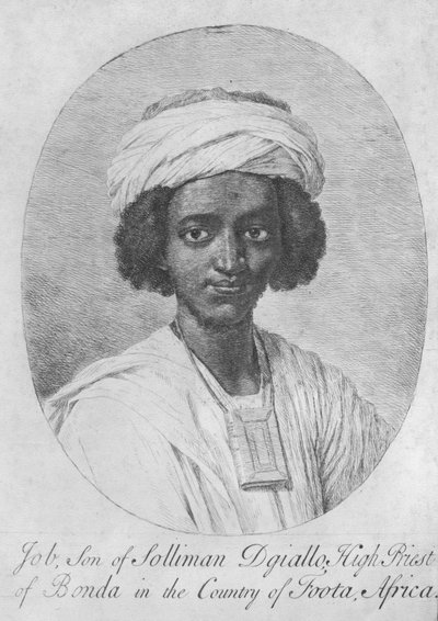 Job, hijo de Solliman Dgiallo, Sumo Sacerdote de Bonda en el país de Foota, África, c.1750 (grabado y aguafuerte) de English School