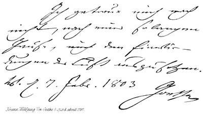 Johann Wolfgang Von Goethe, nacido en 1749, fallecido alrededor de 1797 de English School