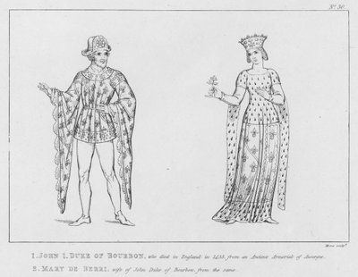 Juan I, Duque de Borbón, María de Berri (grabado) de English School