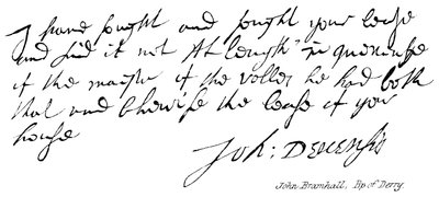 John Bramhall, Obispo de Derry de English School