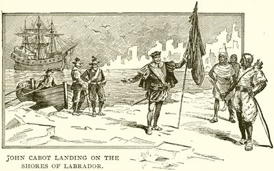 John Cabot desembarcando en las Costas de Labrador de English School