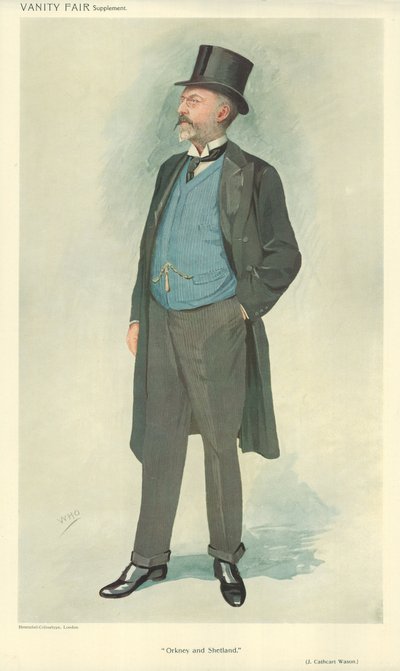 John Cathcart Wason, Orkney y Shetland, 15 de septiembre de 1909, caricatura de Vanity Fair de English School