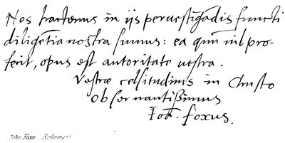 John Foxe de English School