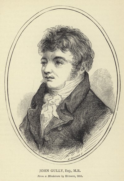 John Gully, Esquire, MR, de una miniatura de Hudson, 1815 de English School