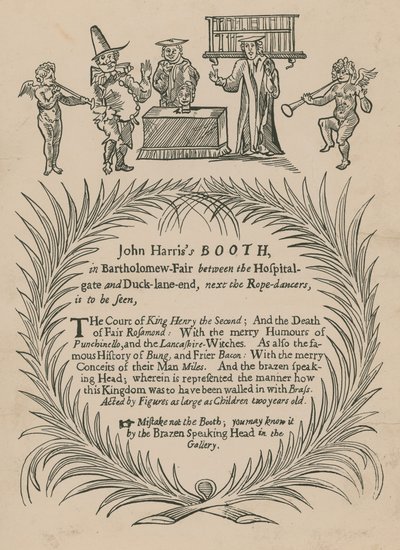 Puesto de John Harris en la feria de Bartholomew de English School