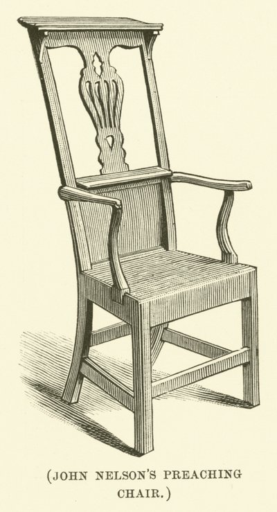 Silla de predicación de John Nelson (grabado) de English School
