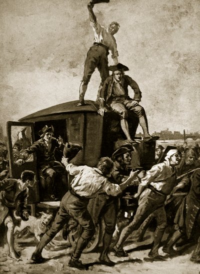 John Wilkes liberado por la multitud de Londres, 1768, ilustración de la Historia de la Nación Británica de Hutchinson, c.1923 de English School