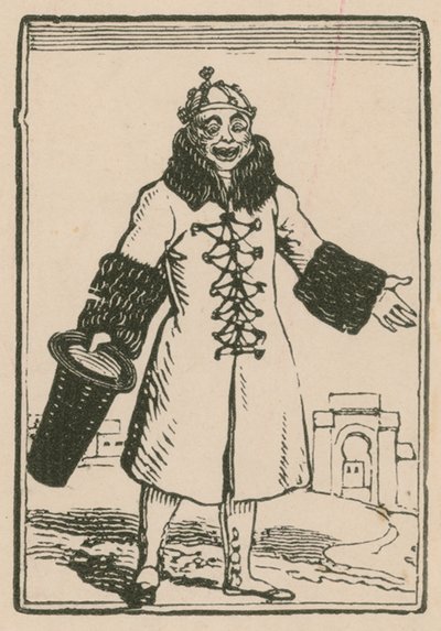 Joseph Grimaldi como Payaso cantando Todo el Mundo en París, Teatro Surrey, 1814 de English School
