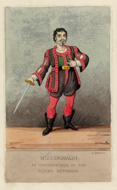 Joseph Grimaldi como Vanderdecken en El Holandés Errante de English School