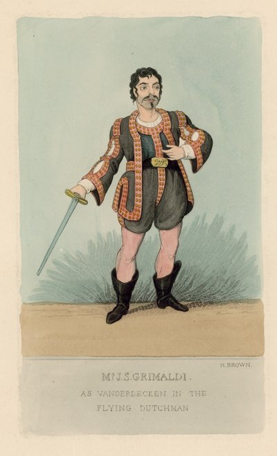 Joseph Grimaldi como Vanderdecken en El Holandés Errante de English School