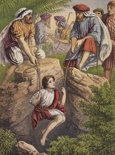 José vendido por sus hermanos (litografía en color) de English School