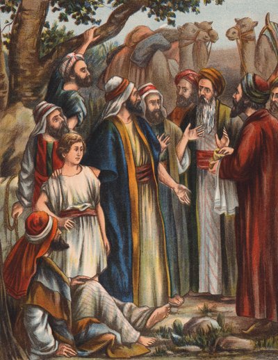 José vendido por sus hermanos (litografía en color) de English School