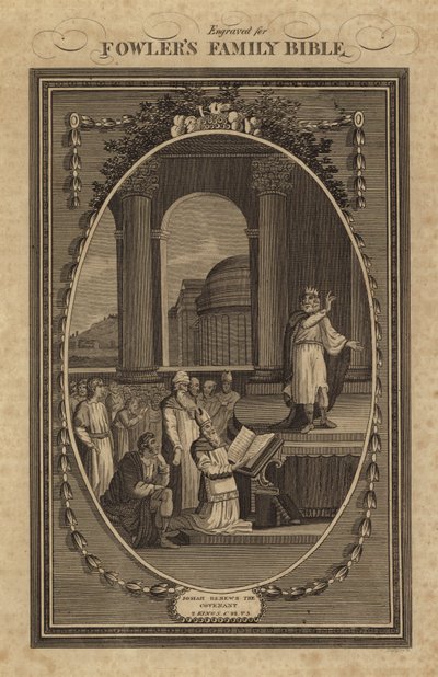 Josías renueva el Pacto, 2 Reyes, Capítulo 22, Versículo 3 (grabado) de English School