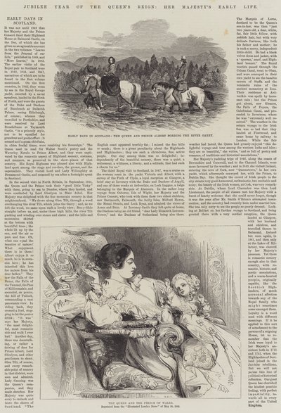 Año del Jubileo del Reinado de la Reina, la Vida Temprana de Su Majestad (grabado) de English School