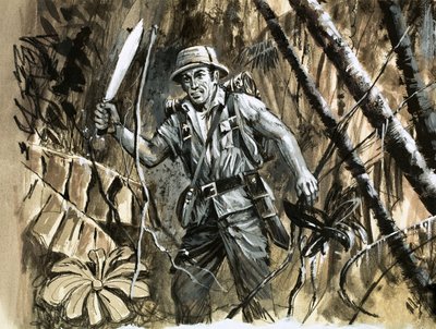 Explorador de la jungla abriéndose paso de English School