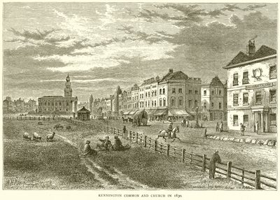 Kennington Common y la Iglesia en 1830 de English School