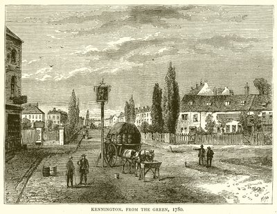 Kennington, desde el Green, 1780 de English School