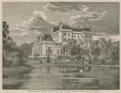 Kensington House, construida para el Sr. Albert Grant, el frente del jardín de English School