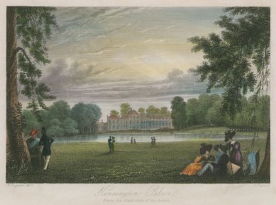 Palacio de Kensington, Londres, desde el lado este del estanque de English School