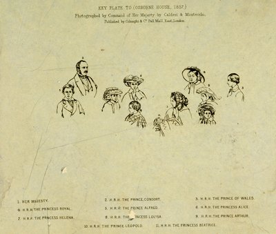Placa Clave para el Retrato de la Familia Real en Osborne House, 1857 de English School