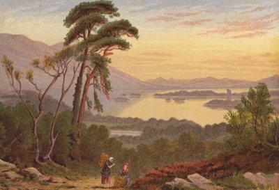 Lagos Killarney, Lago Inferior (litografia en color) de English School