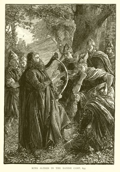 El Rey Alfredo en el campamento danés, 895 de English School