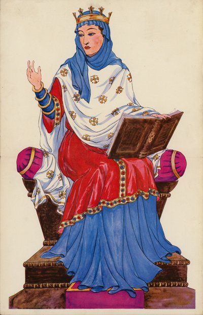 Madre del rey Alfredo (litografia en color) de English School