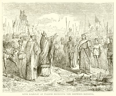 El rey Boleslav de Polonia recibiendo la bendición de la iglesia de English School