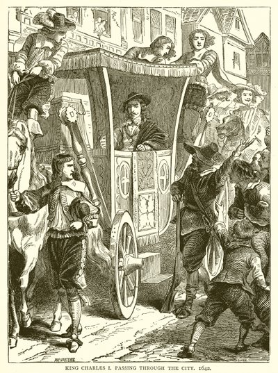 El Rey Carlos I pasando por la Ciudad, 1642 de English School