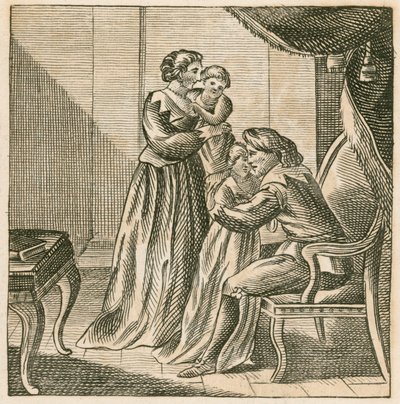El rey Carlos I despidiéndose de su familia antes de su ejecución de English School