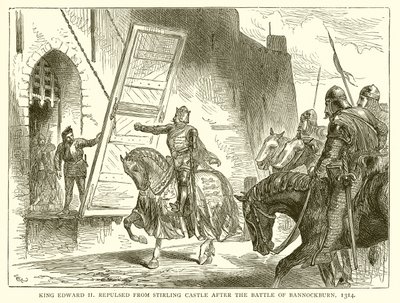El Rey Eduardo II Rechazado del Castillo de Stirling después de la Batalla de Bannockburn, 1314 de English School