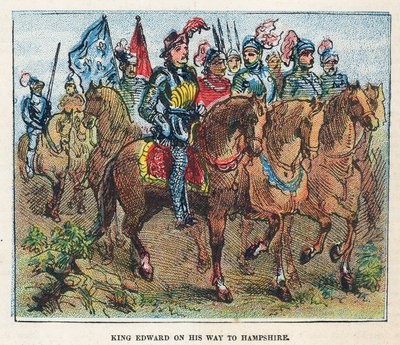 El Rey Eduardo I en su camino a Hampshire de English School