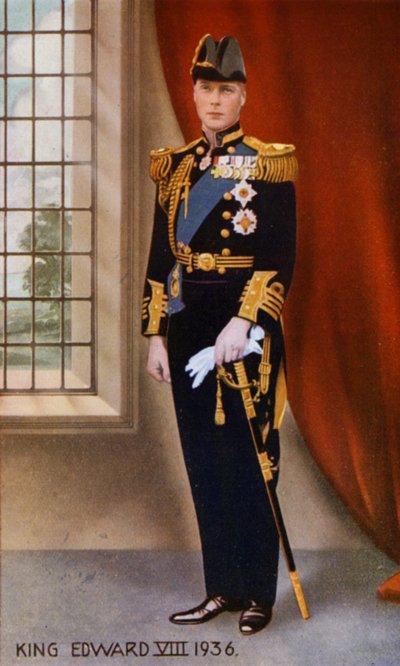 Rey Eduardo VIII (litografía en color) de English School