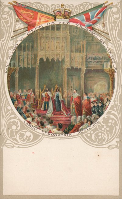 El Rey Eduardo VII inaugurando su primer Parlamento el 14 de febrero de 1901 de English School