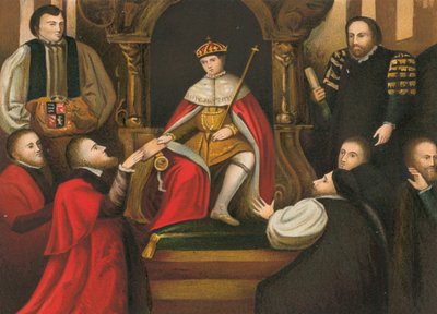 El Rey Eduardo VI confirmando el regalo de su padre del Hospital de Cristo a la Ciudad de Londres de English School