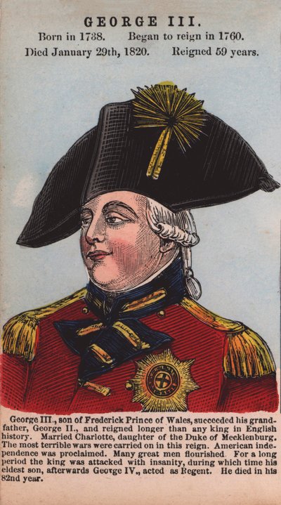 Rey Jorge III (grabado coloreado) de English School