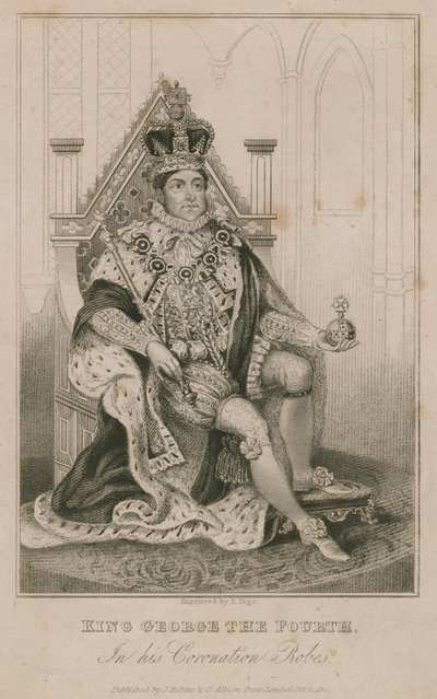 El Rey Jorge IV en sus ropas de Coronación de English School