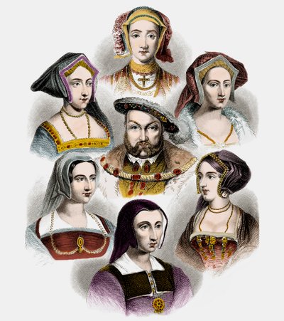 Rey Enrique VIII de Inglaterra y sus seis esposas, c.1890 de English School