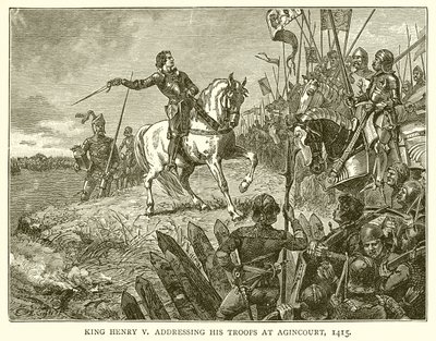 El Rey Enrique V dirigiéndose a sus Tropas en Agincourt, 1415 de English School