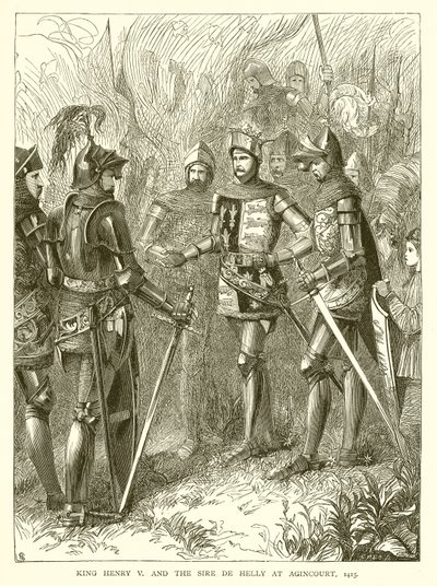 El Rey Enrique V y el Señor de Helly en Agincourt, 1415 de English School